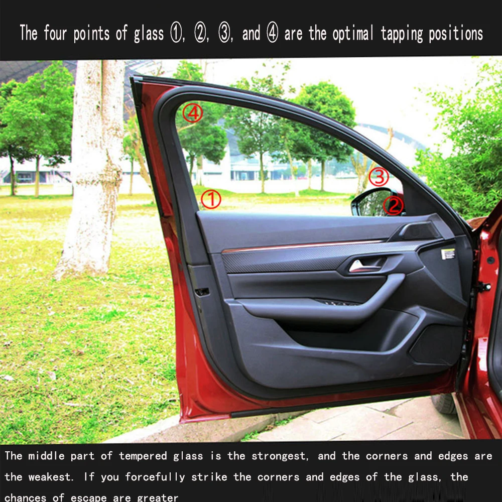 2 in 1 Car Emergency Windows Glass Breaker Safety Belt Cutter Alloy Mutifunction Emergency Hammer Keychain Self Rescue Tool