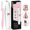 Eyebrow Trimmer 2 in1 USB Rechargeable Facial Hair Remover For Women & with Built in LED Light-Remove  For Facial Hair 4