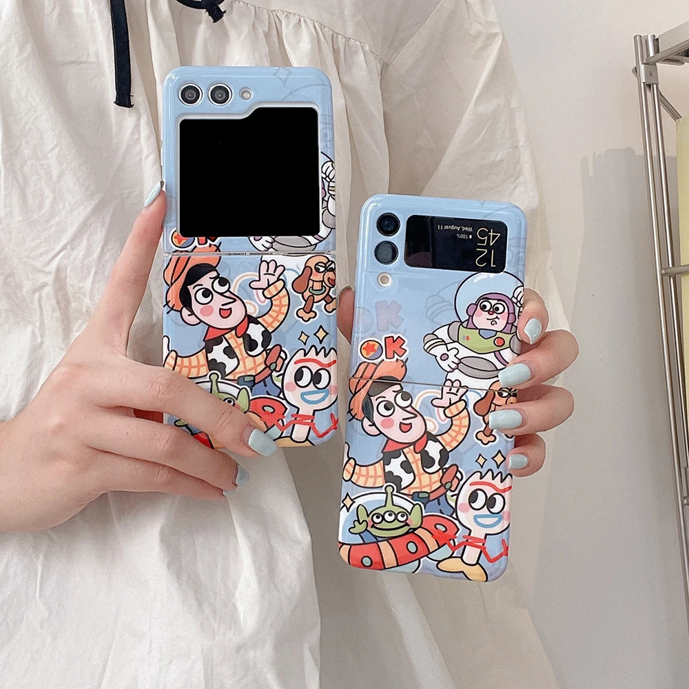 

Disney Toy Story Woody Buzz Lightyear Phone Case for Samsung Galaxy Z Flip 3 4 Z Flip 5 5G Hard PC Anti-drop Back Cover Funda