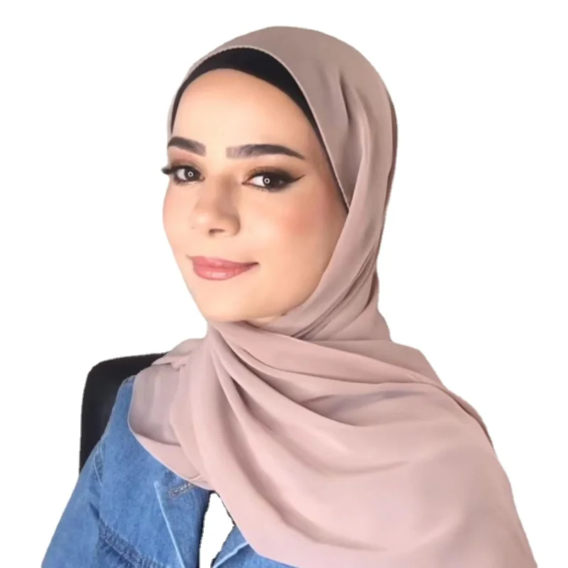 

KepaHoo Women Solid Color Chiffon Hijab Scarf Wrap Islamic Shawls Headband Muslim Hijabs Wrap Headscarf Scarves 19 colors