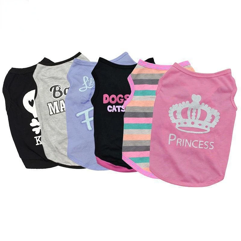 Pet Cat Costume Cane Di Piccola Taglia Cat Clothes Cute Puppy Cat Kitten T-Shirt Summer Vest Shirt Abbigliamento Per La Primavera E L'Estate Cx23