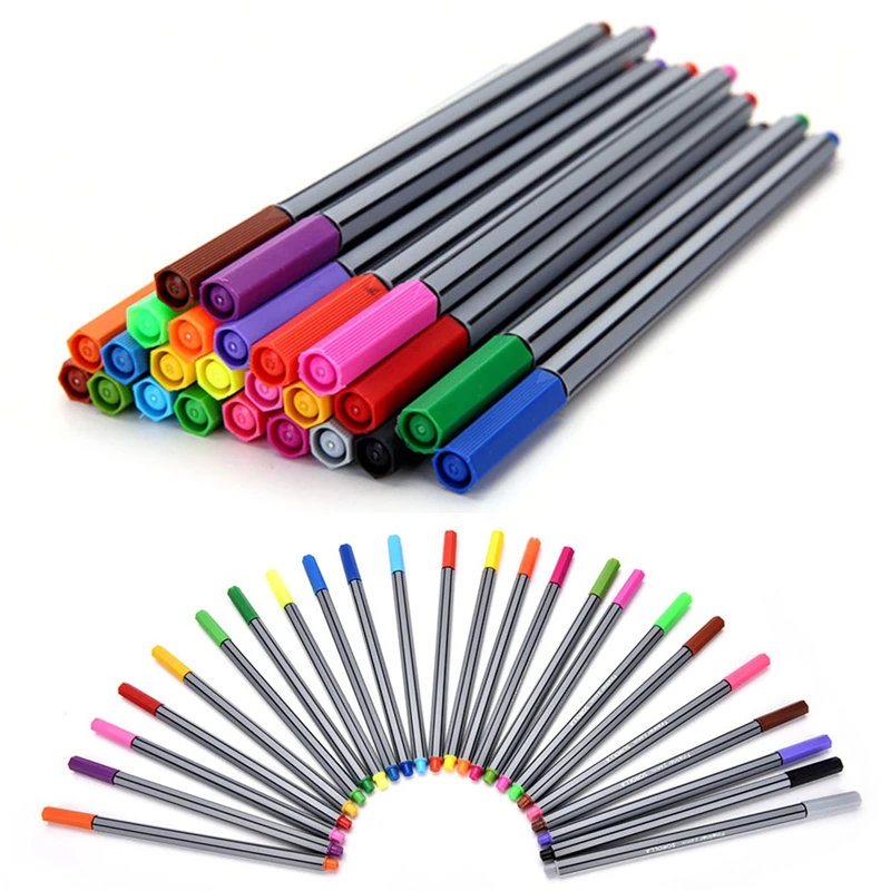 Professionelle Finliner 0,4 Mm 24 Fineliner Stifte Farbe Fineliners Set  Marker Qualität Bunten Kunst Marker Stift Art Malerei Feinen - AliExpress