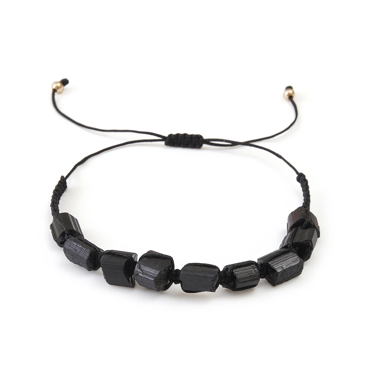 Handmade Black Tourmaline Protection Bracelet - Waterproof Wax Rope Braided Design