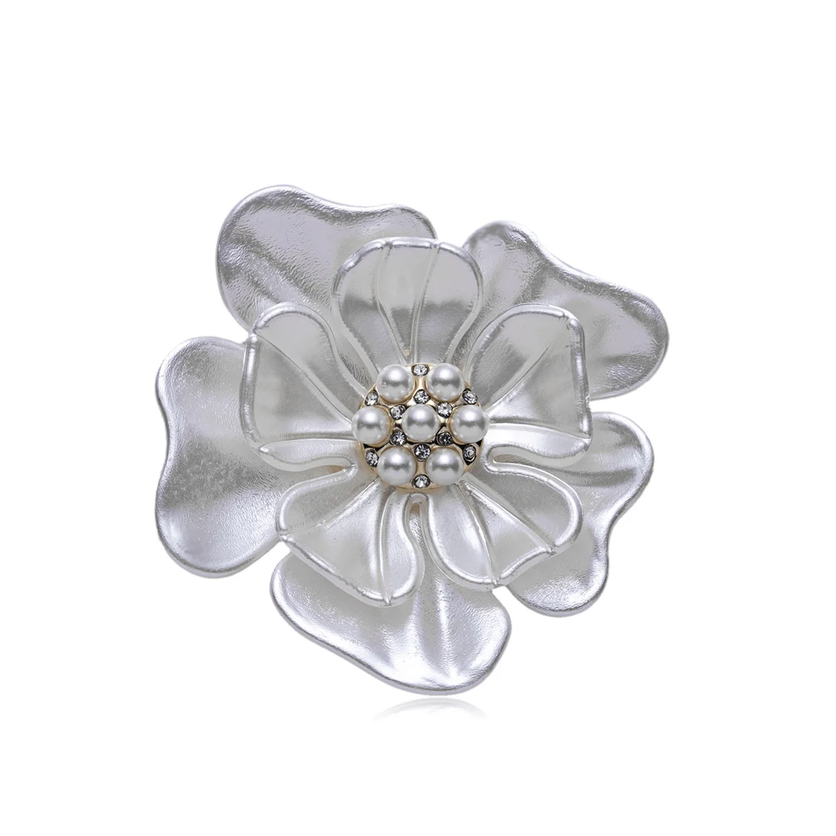 Rinhoo trend ige weiße Emaille Kamelie Blumen brosche für Frauen elegante Imitation Perlen Perlen Quaste Anstecknadeln Pflanze Abzeichen Schmuck – Detail 14