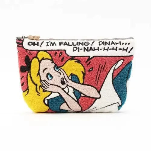 New Cartoon Mermaid Alice Plush Cosmetic Bag Cute Embroidery Pattern Outing Hand Storage Bag