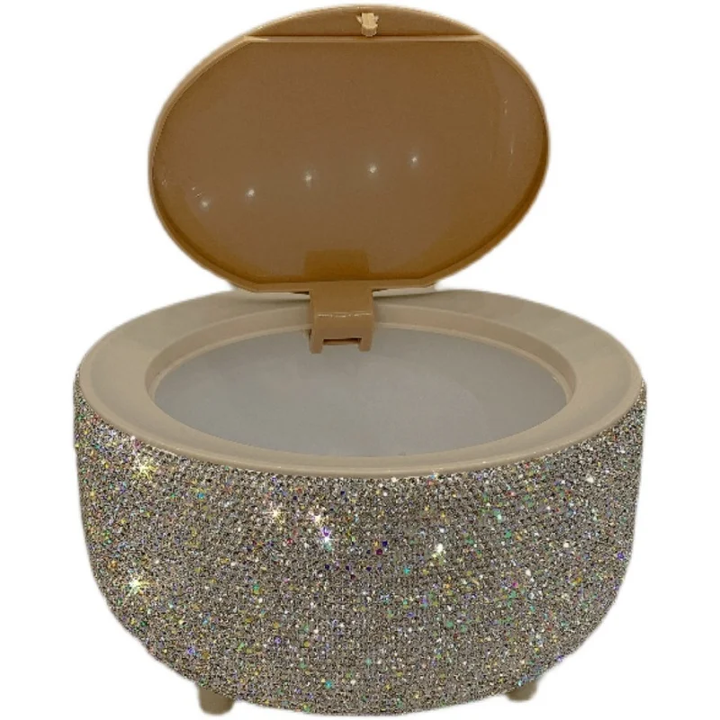 

20cm diameter Diamond Desktop press storage bucket with feet storage bucket Desktop Junk Storage Box Handmade desk organizer