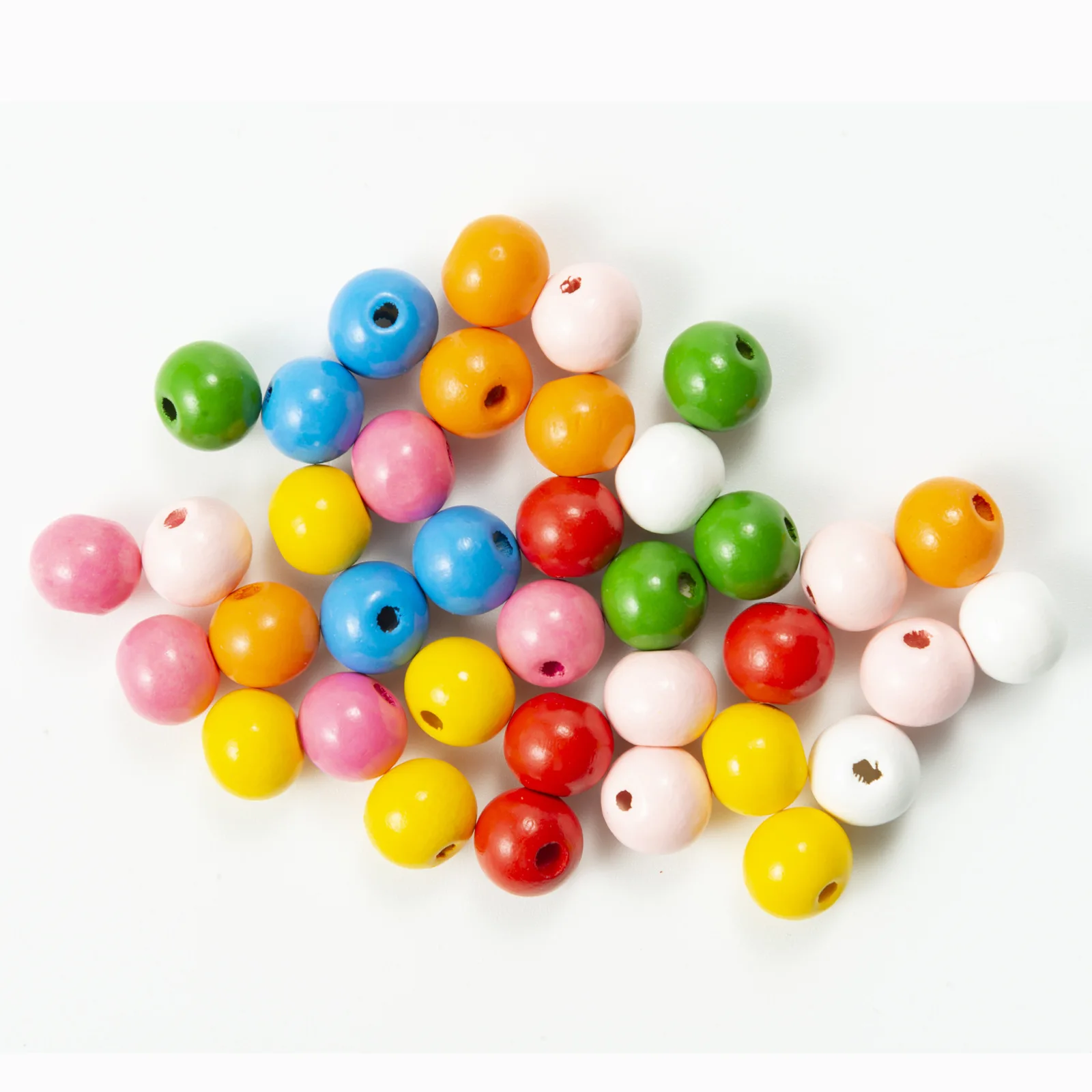 12mm 100pcs Colorful Wood Beads Round Spacer Wooden Pearl Lead-Free Balls  Charms DIY For Jewelry Making Handmade Accessories