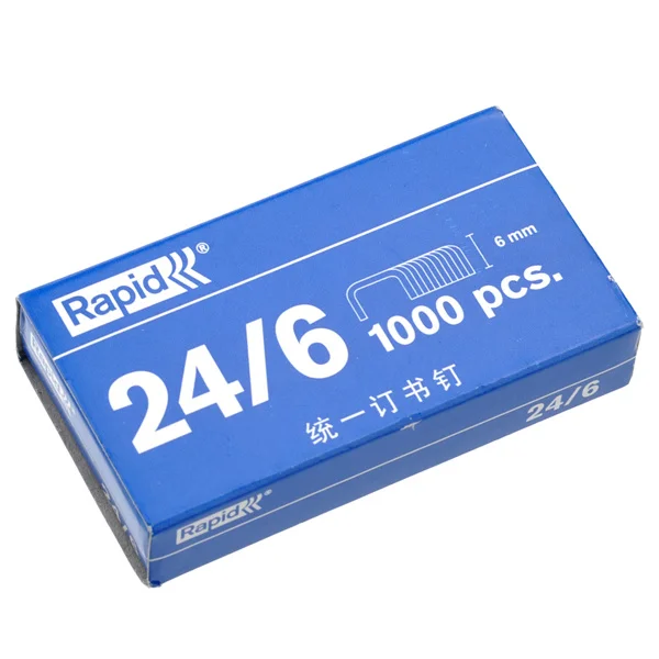 1000개 24/6 6mm 아연 도금 스테이플 고급 문구류 제본기 리필 세트 헤비 듀티 스테인리스 스틸 메탈