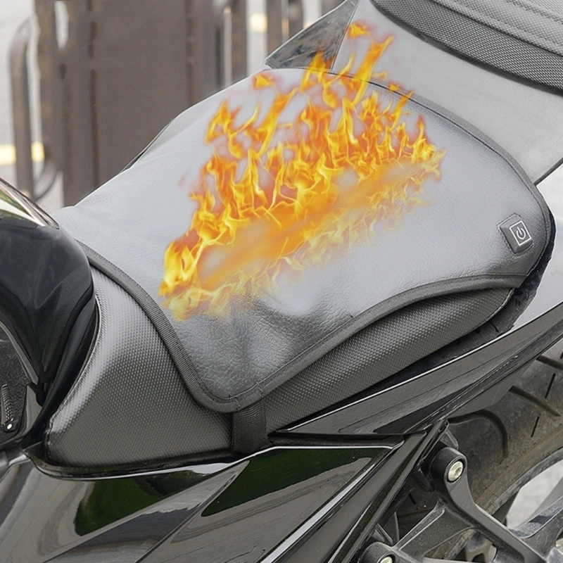 Universal Motorcycle Heated Seat Cushion 3Speed Temperature Adjustable Waterproof Heating Seat