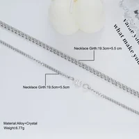 2Pcs Simple Fashion Stainless Steel Bracelet Set for Couple Unisex Women Men Lover Crystal Heart Silvery Chain Bracelets Jewelry - Image 3