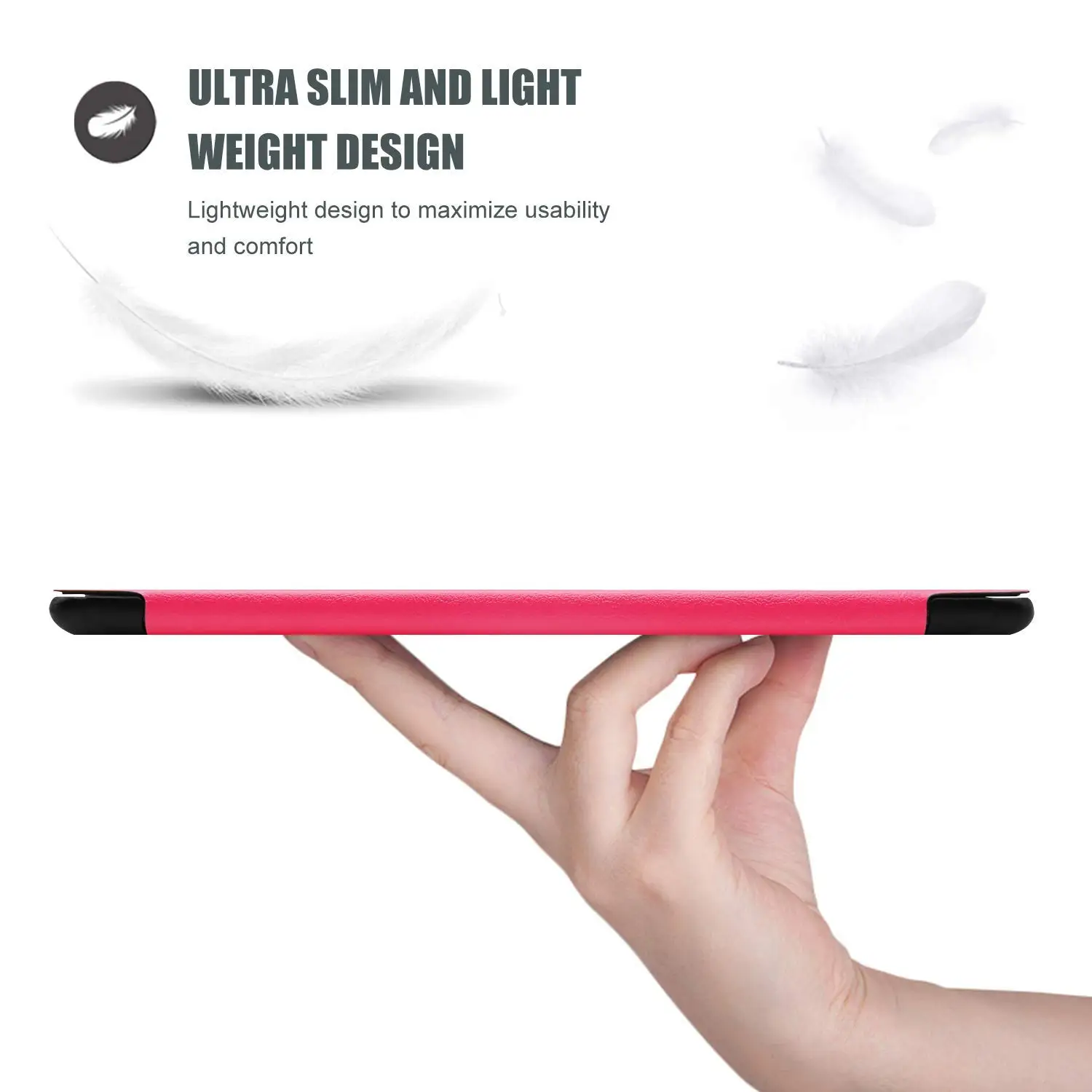 Premium PU Leather Tri-Fold Tablet Case with Smart Sleep Function