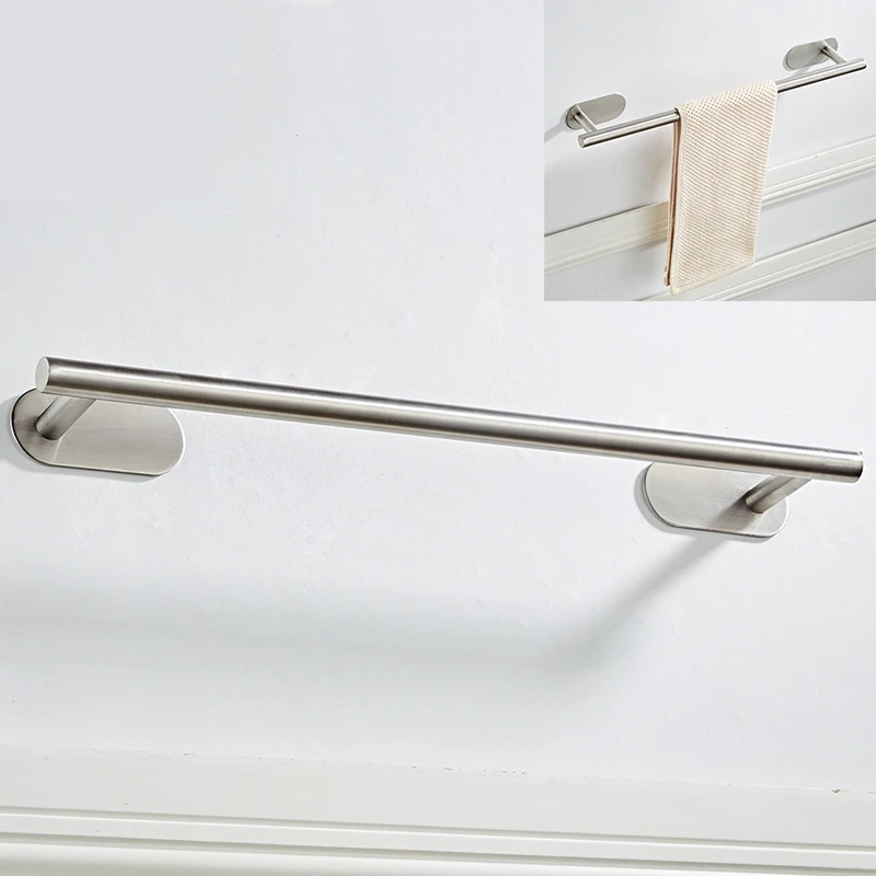 40/50cm Towel Rack Self Adhesive Wall Mounted Bathroom Kitchen Toilet Towel Shelf Bath Hanger Bar Holder towel rack towel holder