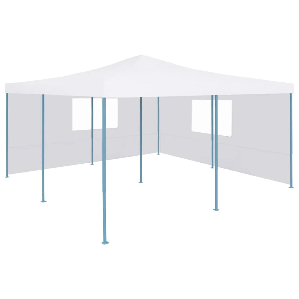 Gazebo Pieghevole Con 2 Pareti 5X5 M Forniture Da Giardino Bianche, Baldacchino, Forniture Per Esterni, Tenda Da Sole, Ombrellone, Isolamento Termico 
