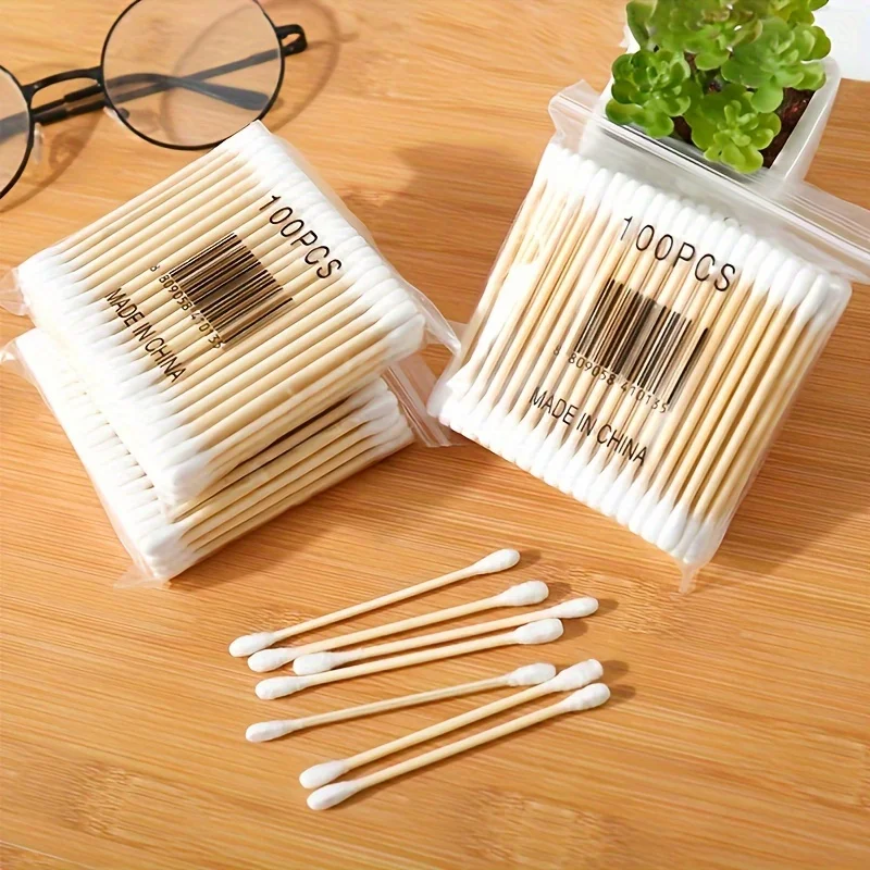 100/500/1000/2000 Count Cotton Swabs - Bamboo Sticks Cotton Swabs For Ears - Double Round Thick Cotton Buds Suitable For Makeup 3