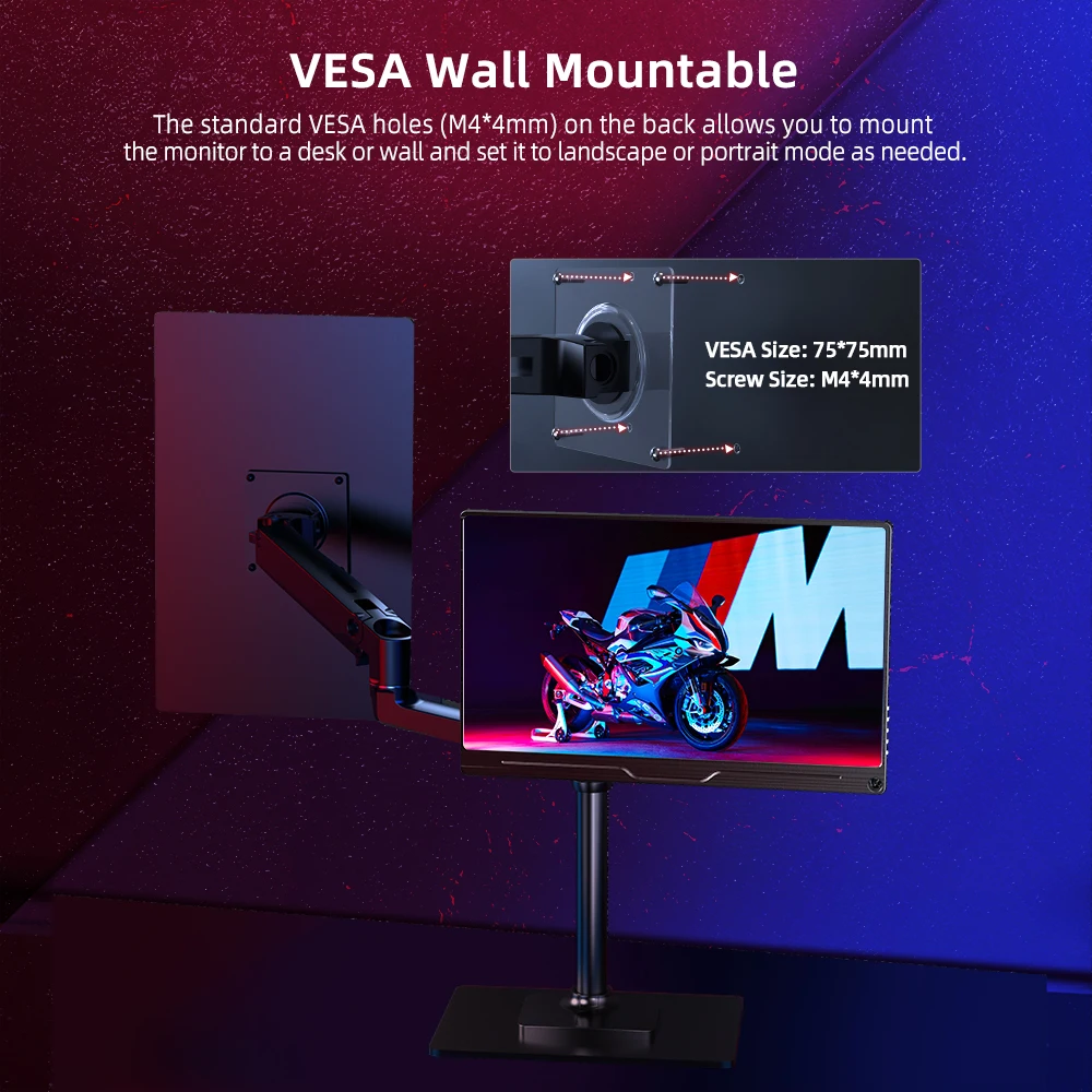 Cdisplay 4K ޴ , 15.6ġ UHD Ʈ , 1300:1 100% sRGB USB-C HDMI ޴  ÷, PS5 Xbox Switch PC ̸ӿ ͺ 