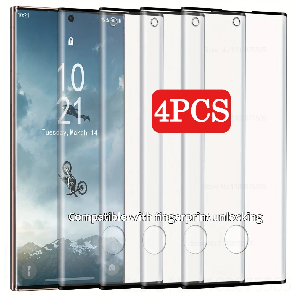 4 pezzi di vetro temperato trasparente a copertura totale per Samsung Galaxy Note 20 Note 20 Ultra Note 10 Plus 10 Lite Proteggi schermo amichevoli