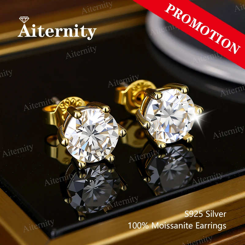 GRA Certificate Promotion 100% Moissanite Earrings for Women Pass Diamond Test Pen Ear Studs 925 Sterling Silver Fine Jewelry