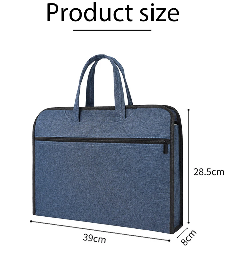 Bolsa de Arquivo Titular de Arquivo Bolsa com Zíper Material de Armazenamento de Escritório Grande Capacidade Escritório Portátil Informações Conferência Bolsa Pasta 5 Computers & Electronics