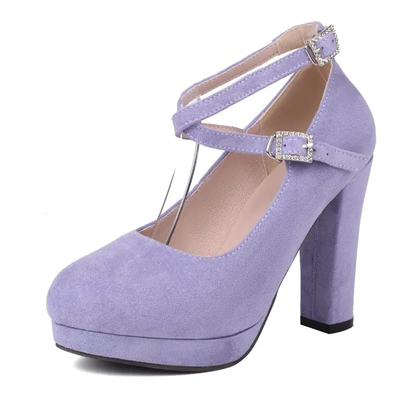 

REAVE CAT Mary Jane Women Pumps Round Toe Blcok High Heel 10.5cm Platform Crossover Buckle Strap Big Size 42 43 Sexy Party Shoes