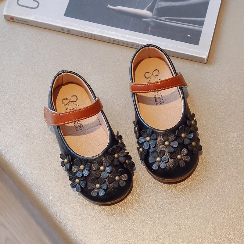 1-8Y Girls&rsquo; Flat Shoes Princess Mary Janes Child Patent Leather Infant Toddler Bowtie Shoes Kids Soft Sole Ballet Shoe