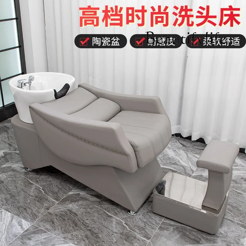 

Shampoo Chair Hair Saloon Dedicated Hair Salon Half Lying Massage Couch Hairdressing Ceramic Basin Massage Couch