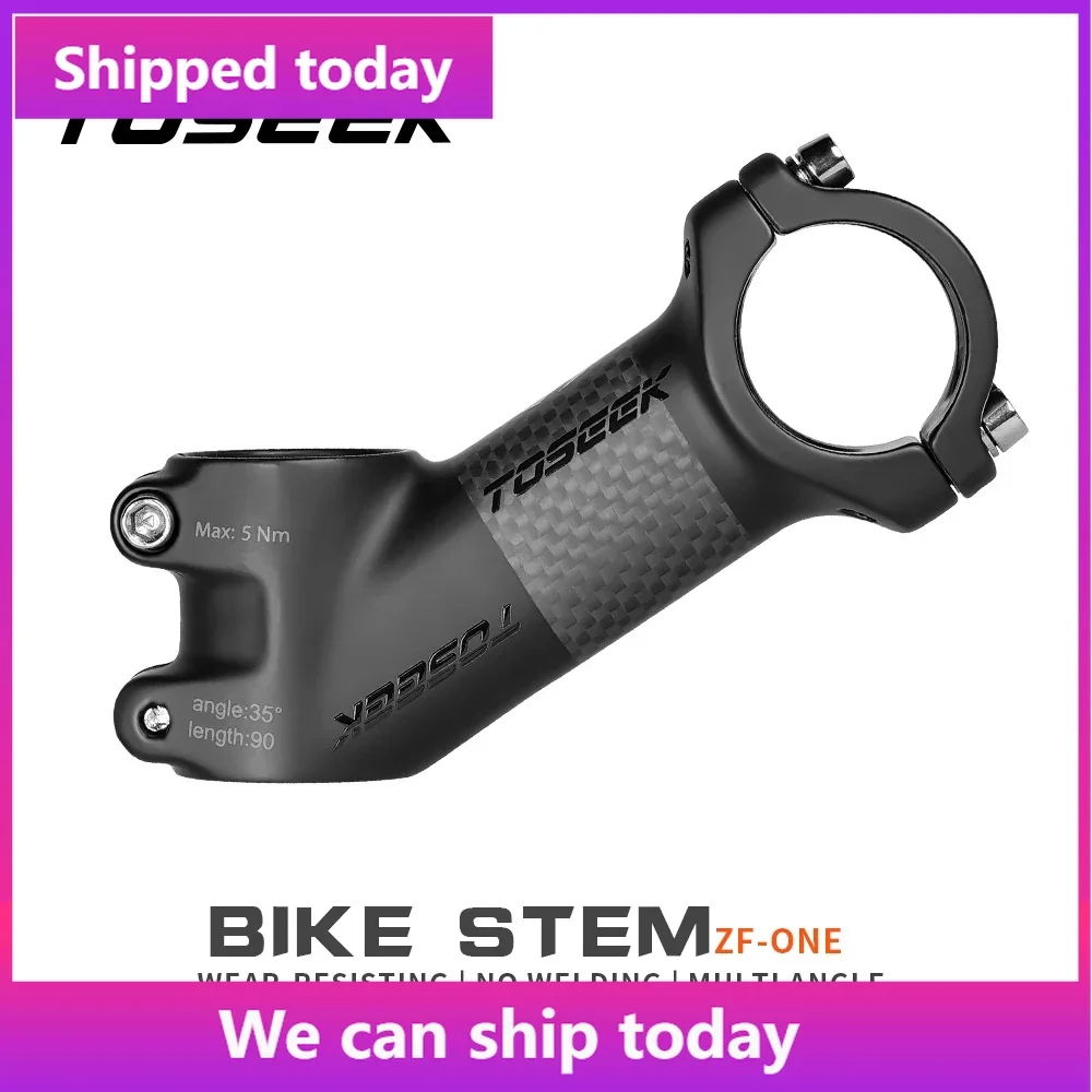 

TOSEEK ZF-ONE Carbon Stem 25/35Degree Mountain Bike Stem 31.8mm Handlebar Stems 60/70/80/90/100mm Black and Red Bicycle Parts
