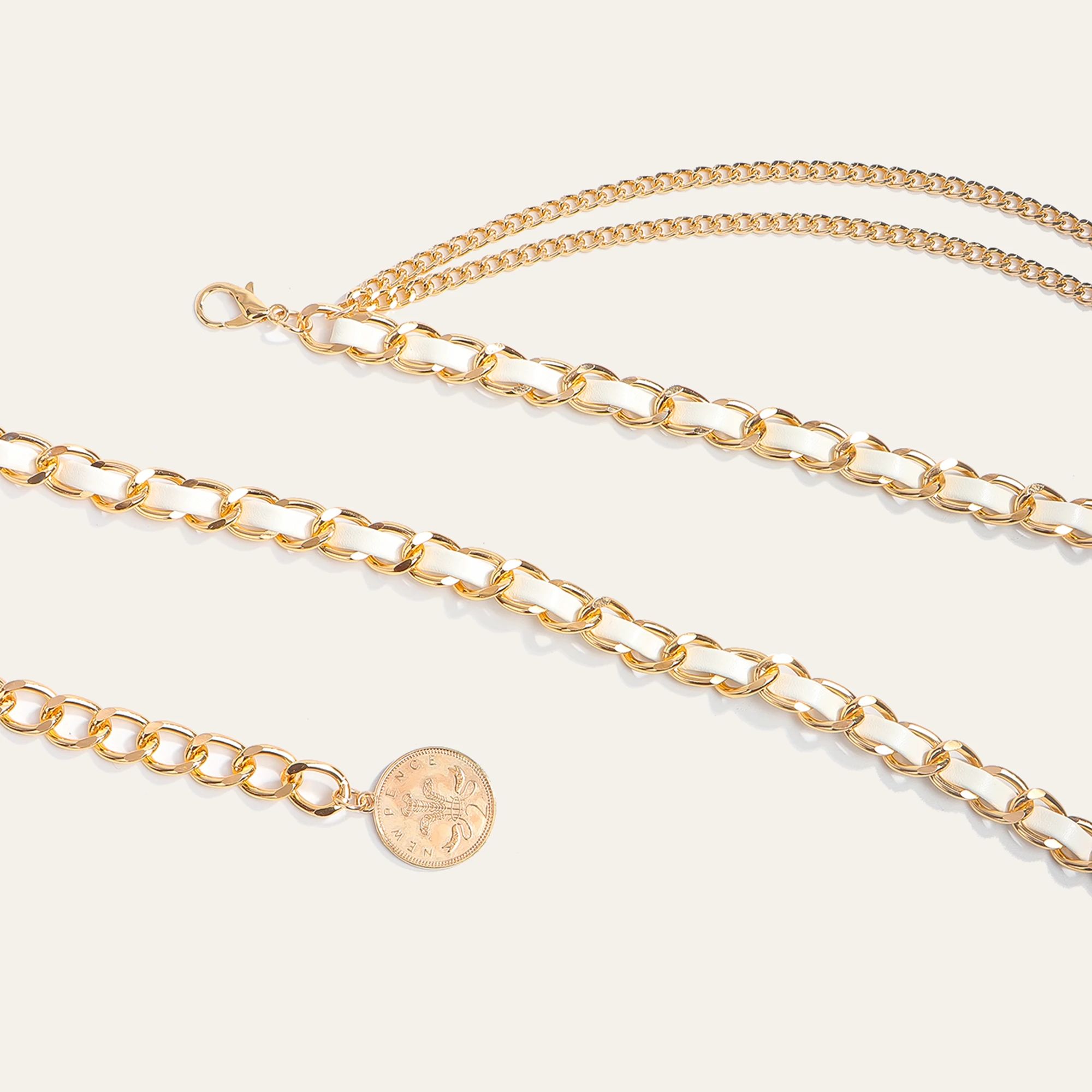 1pc Fashion Multi-Layer Metal Waist Chain for Women Versatile Dress Belt Accessory