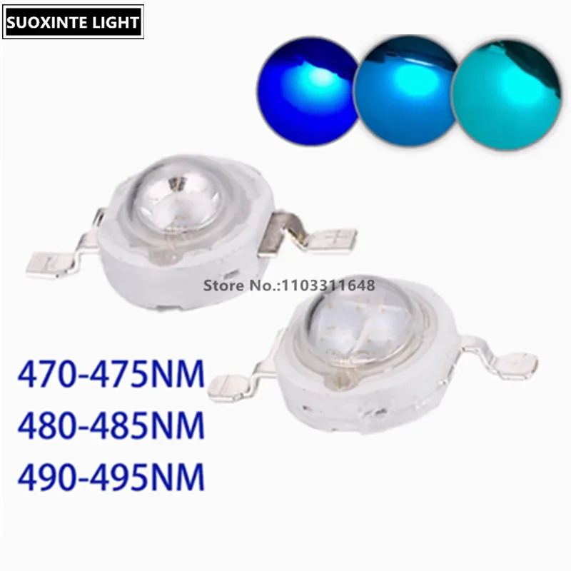 High Power 1W 3W 5W SMD LED, Light-Blue 470nm, Ice-blue 480nm, Blue ...