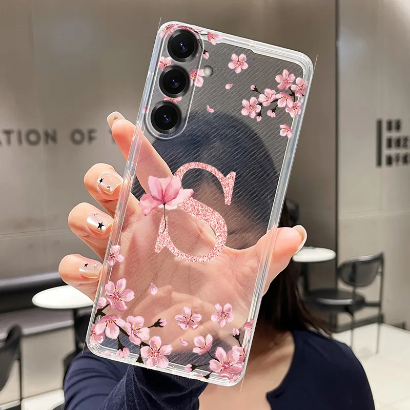 Pretty Flower Letter Pattern Transparent Silicone Phone Case - Soft Back Cover
