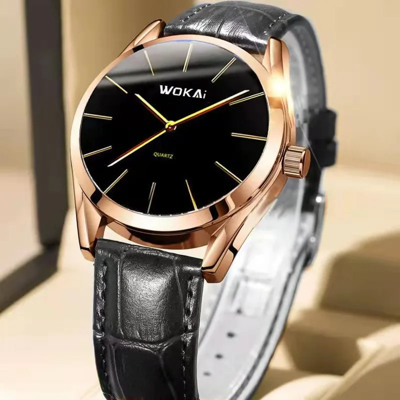 High Quality Fashion Watch Men's Leather Strap Watches Men's Business Sports Clock Simple Retro Quartz Wristwatches Reloj Mujer 3