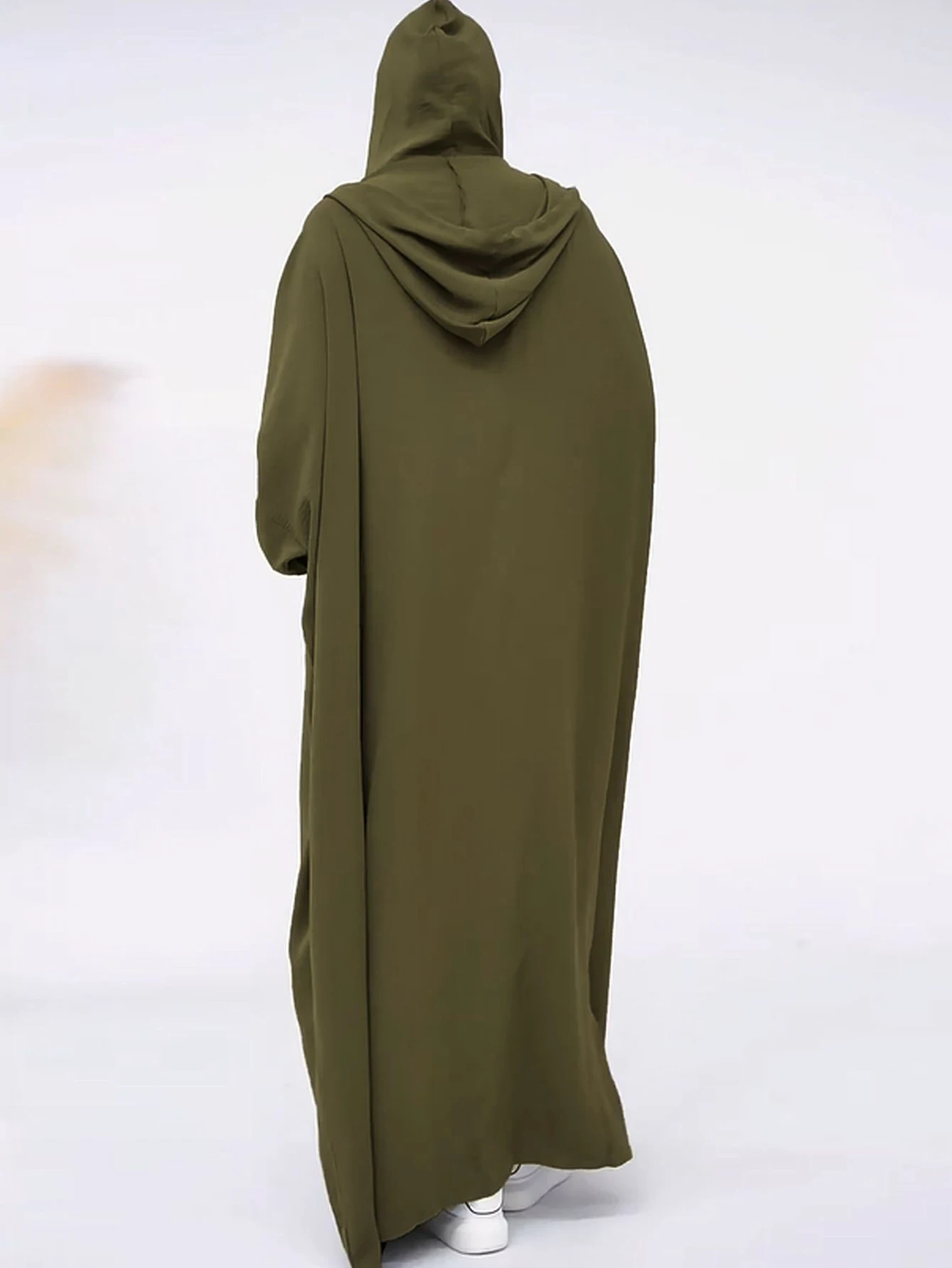 2025 Women Abaya Caftan Muslim Ramadan Prayer Clothing With Hooded Solid Casual Batwing Sleeve Arab Robe Eid Islamic Long Dress 24 2025 Women Abaya Caftan Muslim Ramadan Prayer Clothing With Hooded Solid Casual Batwing Sleeve Arab Robe Eid Islamic Long Dress - Image 4