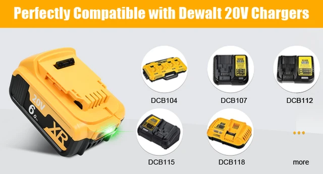 Dewalt 20v Battery DCB102 Double Li-ion Battery Charger USB 5V For