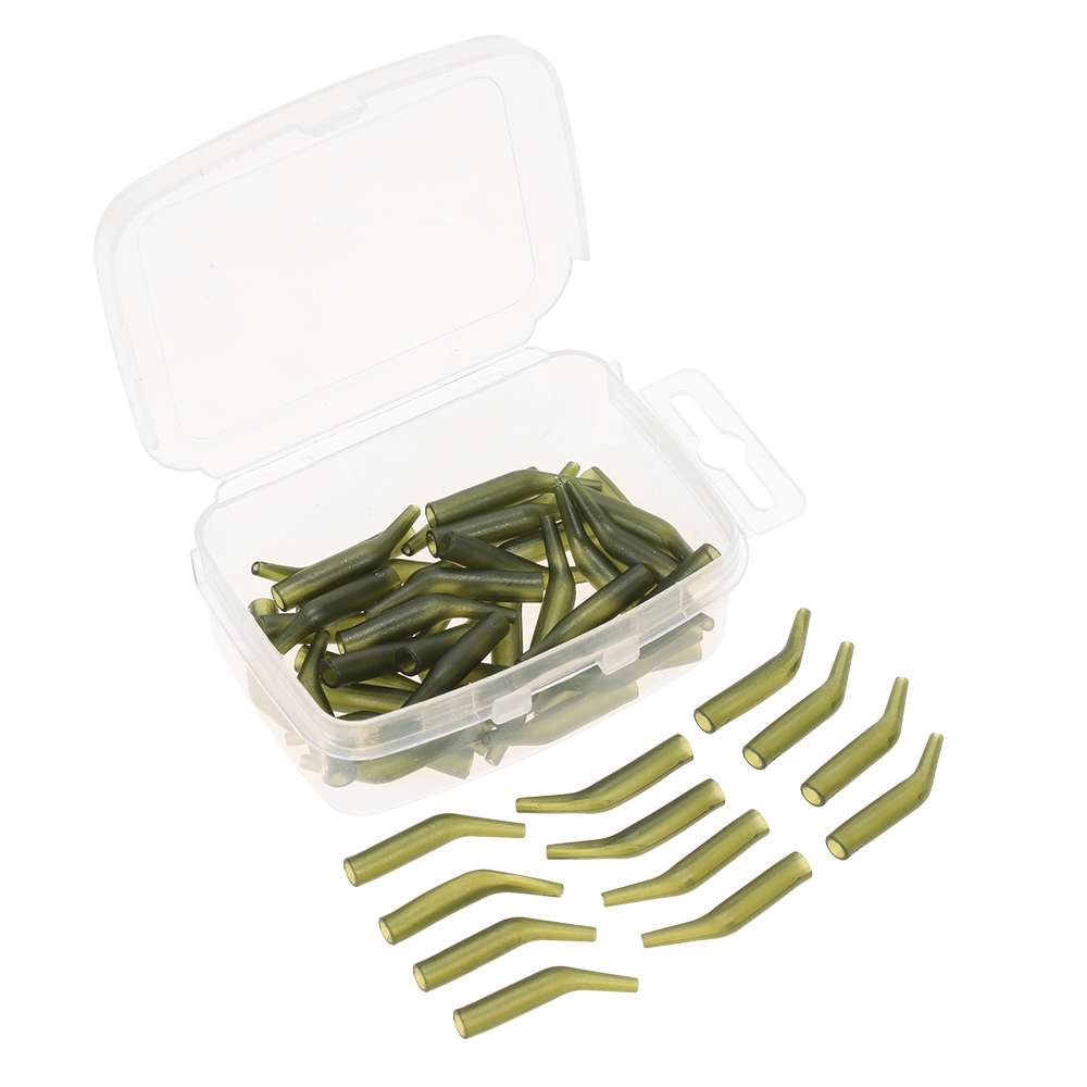 50Pcs/Lot Carp Fishing Hook Sleeve Hair Rig Line Aligner Sleeves Soft Anti Tangles Fishing Tackle Aligner Carp Fishing Accessory