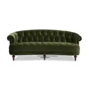 Nordic Modern Velvet Button Rivet Fabric Three Person Sofa Hotel Caf é Living Room Curved Furniture 5