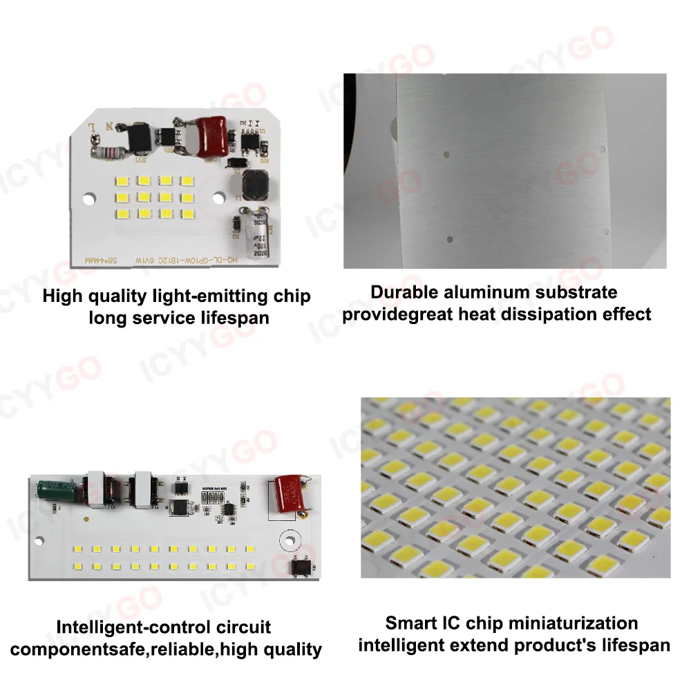 ハイパワ? 100 ワット 150 ワット LED ライトパネル AC 220 V ドライバ?不要 SMD5054 チップ PCB 光源ボ?ド DIY 投光器用