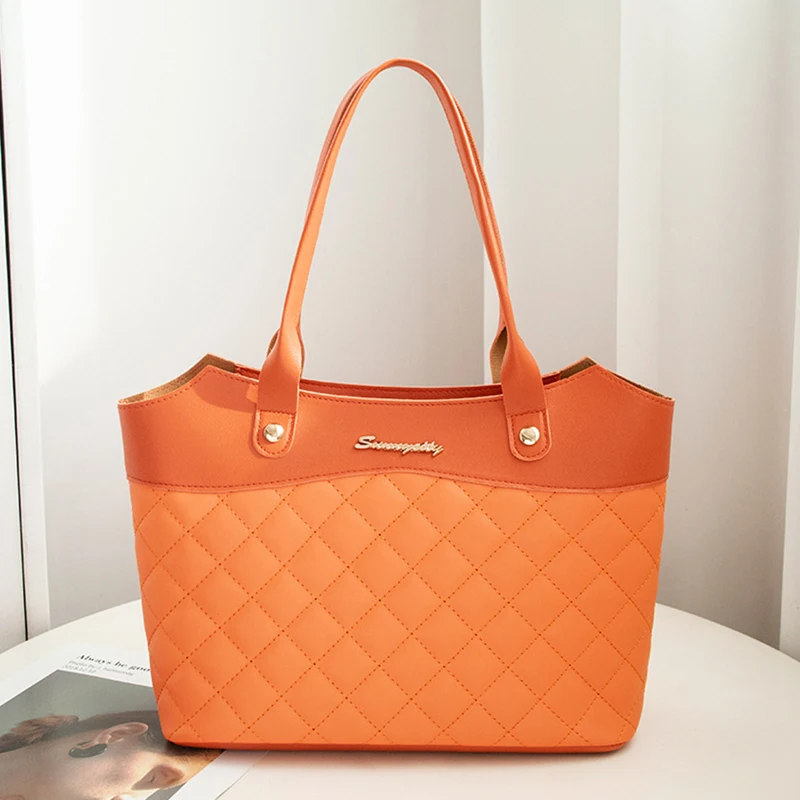 Women PU Leather Single Shoulder Crossbody Handbag Fashionable Diamond Jacquard Handbag Single Shoulder Bag Simple Shopping Bag women wallet crossbody bag