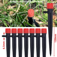 Drip Irrigation System 1/4'' Hose Adjustable 13CM Sprinkler Kit 4-Way Micro Watering Flow for Garden Flowers Vegetables 2