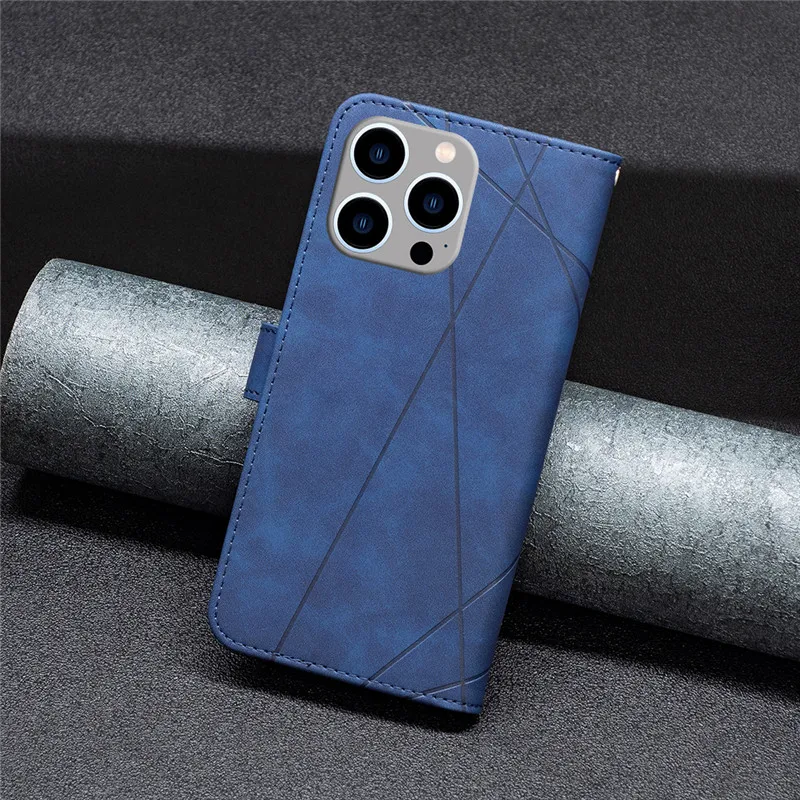 Фото Кожаный чехол-бумажник с откидной крышкой для Nokia C02, C21, C110, Nokai, C12, C22, C32, Защитные чехлы для телефонов с геометрическим рисунком №3