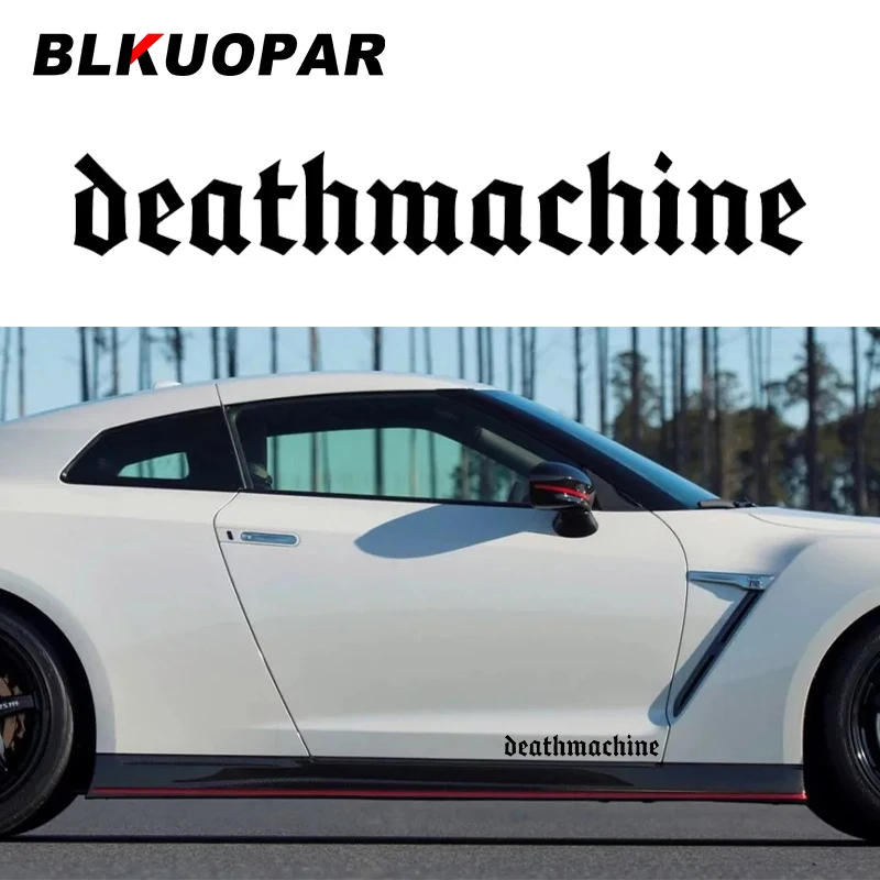 

BLKUOPAR Deathmachine Text Word Decal Creative Scratch-Proof Graphics Car Stickers Windows Trunk Laptop Bumper Car Accessories