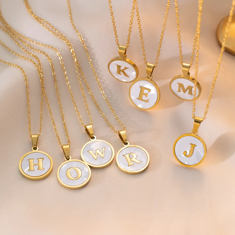 2025 New Fashion Personalized 26 Initials Shell Charm Necklace