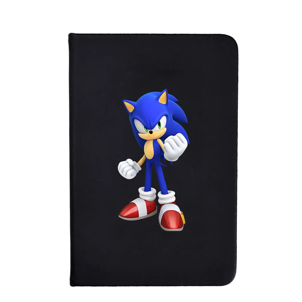 thumbnail image 1 of Cuaderno de 80 páginas de Sonic The Hedgehog en color negro para estudiantes, cuaderno de colores sólidos con lindas figuras, minidiario portátil, libro de práctica, 1 of 5