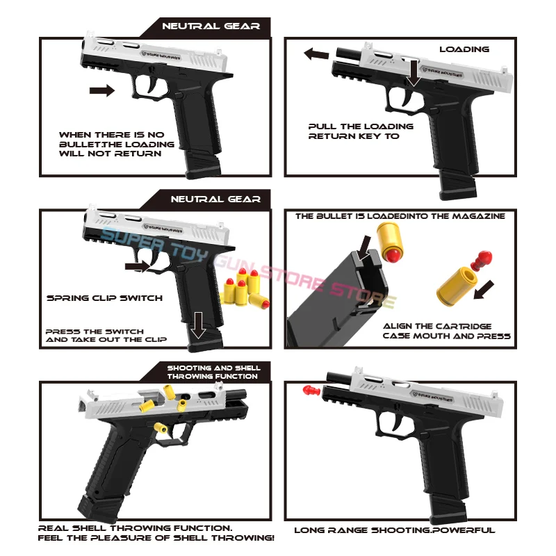 SIG17 Shell Ejceting Toy Gun Automatic Continuous Firing EVA Foam Blaster Outdoor CS Shooting Weapons Pistol for Kids Gift 3
