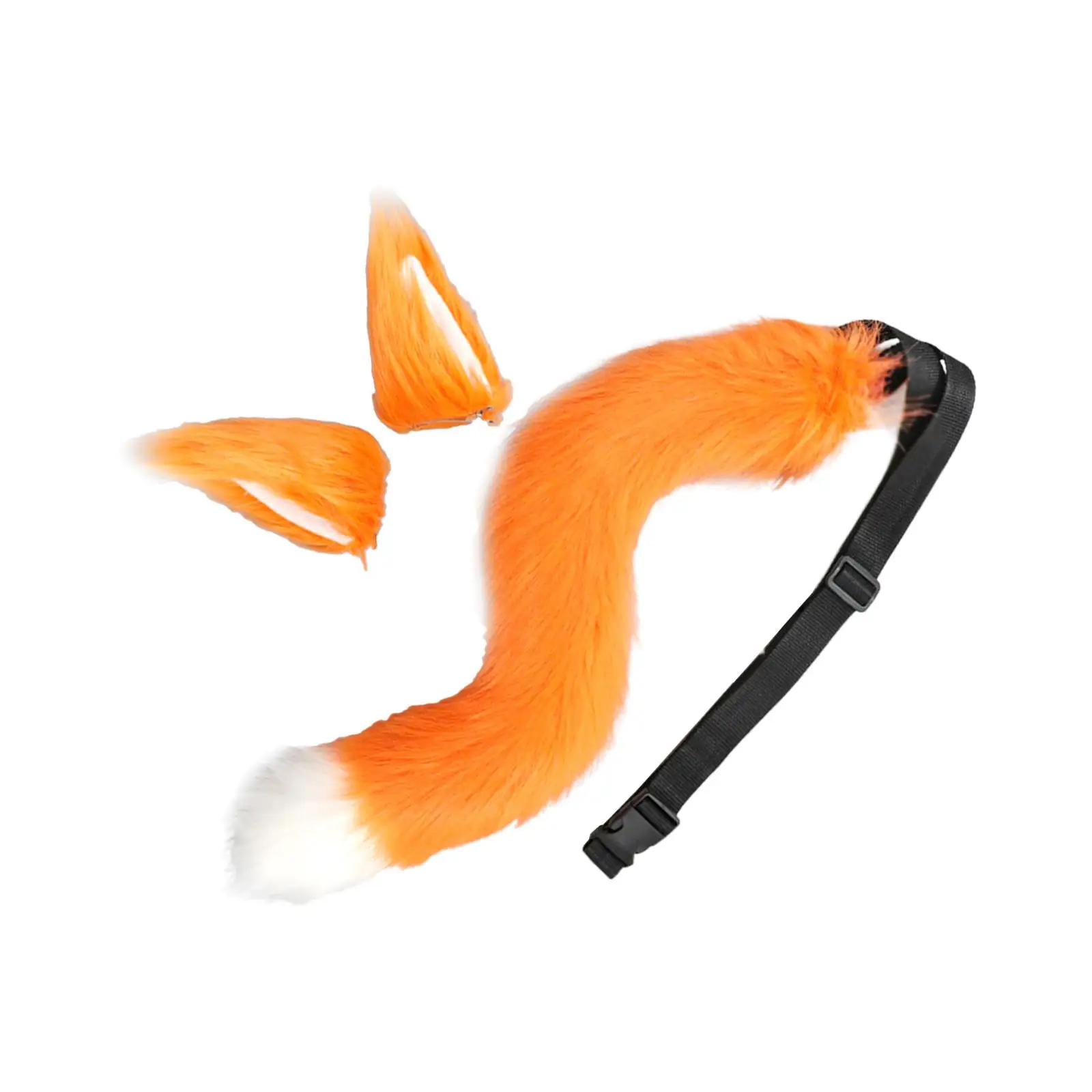 Fox Ears and Tail Set Cosplay Props Cat Ear Hair Clip for Unisex Kids for Costume Accessories