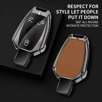 Custodia per chiave A distanza per auto in lega di zinco Shell Fob per Mercedes Benz A B C classe E GLA CLA GLC CLS W204 W221 W205 W176 W212 W463 AMG - Custodia per chiave A distanza per auto in lega di zinco Shell Fob per Mercedes