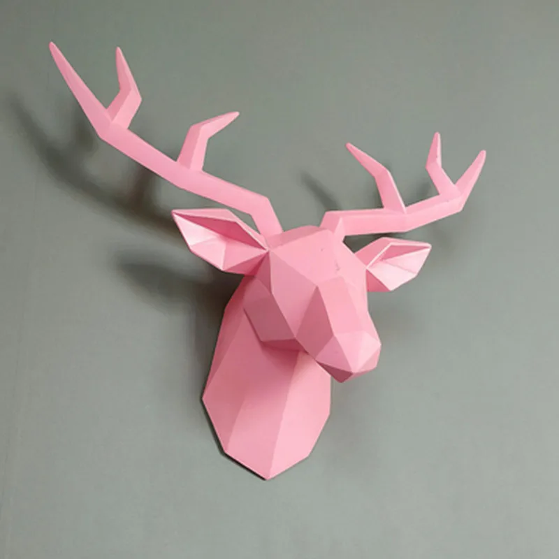 

Аксессуары для украшения дома 50x20x49 см, винтажная фотоабстрактная скульптура, Декор стен комнаты, статуи оленя из смолы, голова оленя A553