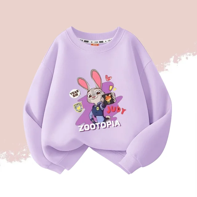 Spring Boys Girls Cotton Clothes Boys  Kid Zootopia Judy Printed Long Sleeve Sweatshirt Children O-Neck Soft Breathable Top