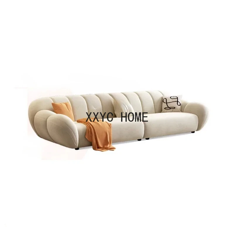 

Nordic Cream Style Skin-Friendly Cat Fleece Fabric Sofa Designer New Modern & Minimalism Large and Small Apartment Type Sofa