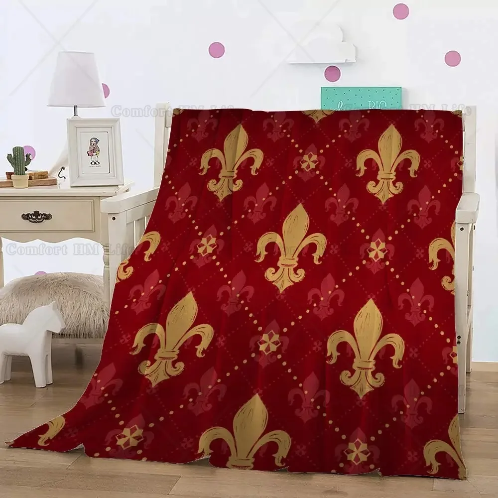 flannel-fleece-throw-blanket-heraldic-red-lis-expensive-kingly-gold