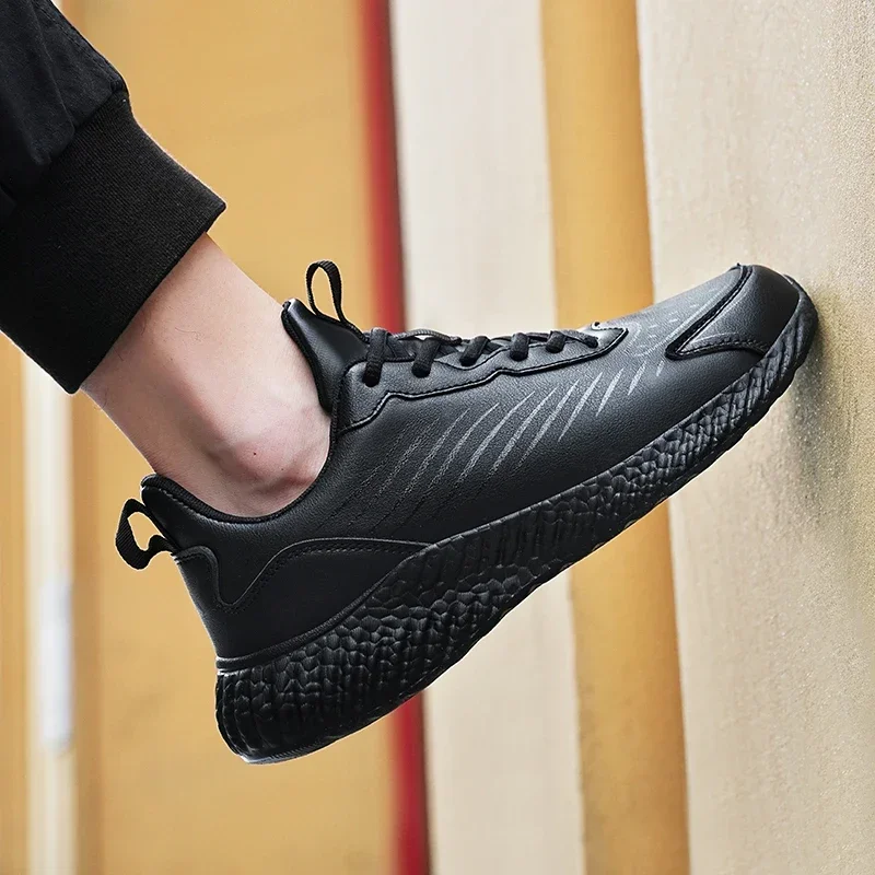 남성용 가죽 러닝화, 방수 운동 하이킹 스포츠 신발, 야외 남성 워킹 스니커즈, 경량 체육관 테니스 신발