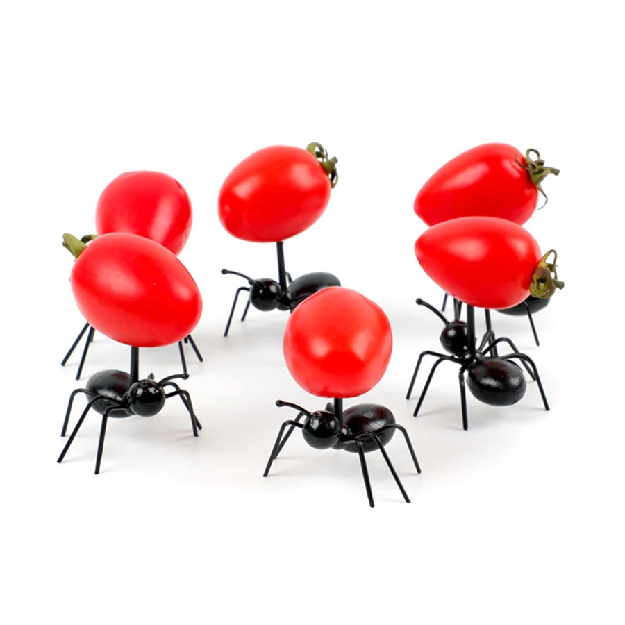 Toothpicks Ant Fruit Dessert Fork Reusable Ant Food Pick Animal Appetizer Forks For Snack Cake Dessert 12pcs food toothpick